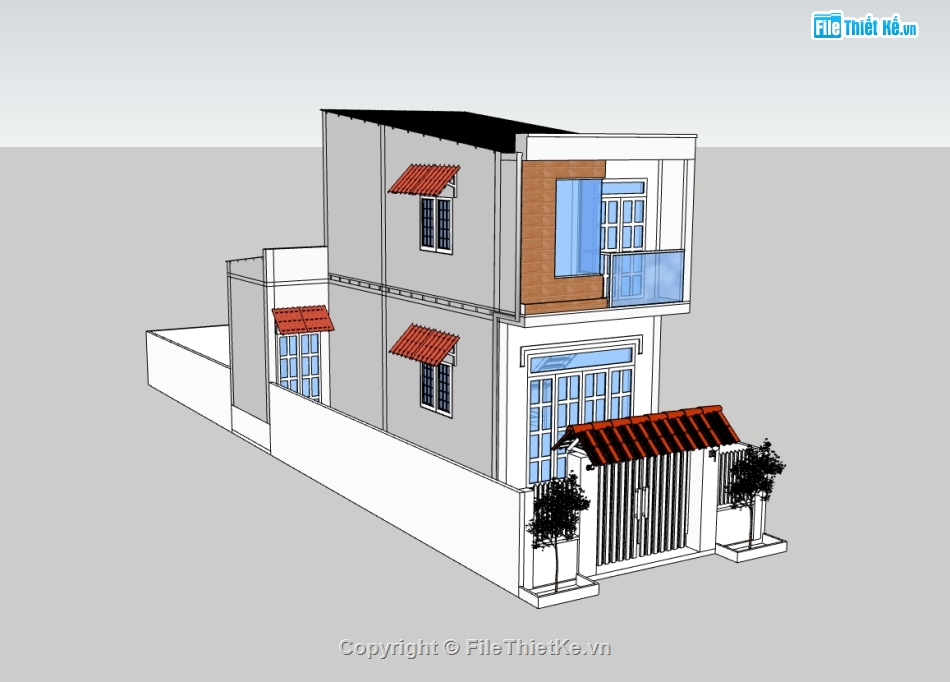 su nhà phố,sketchup nhà phố,su nhà phố 2 tầng