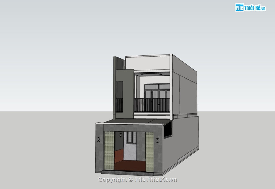 su nhà phố,sketchup nhà phố,su nhà phố 2 tầng