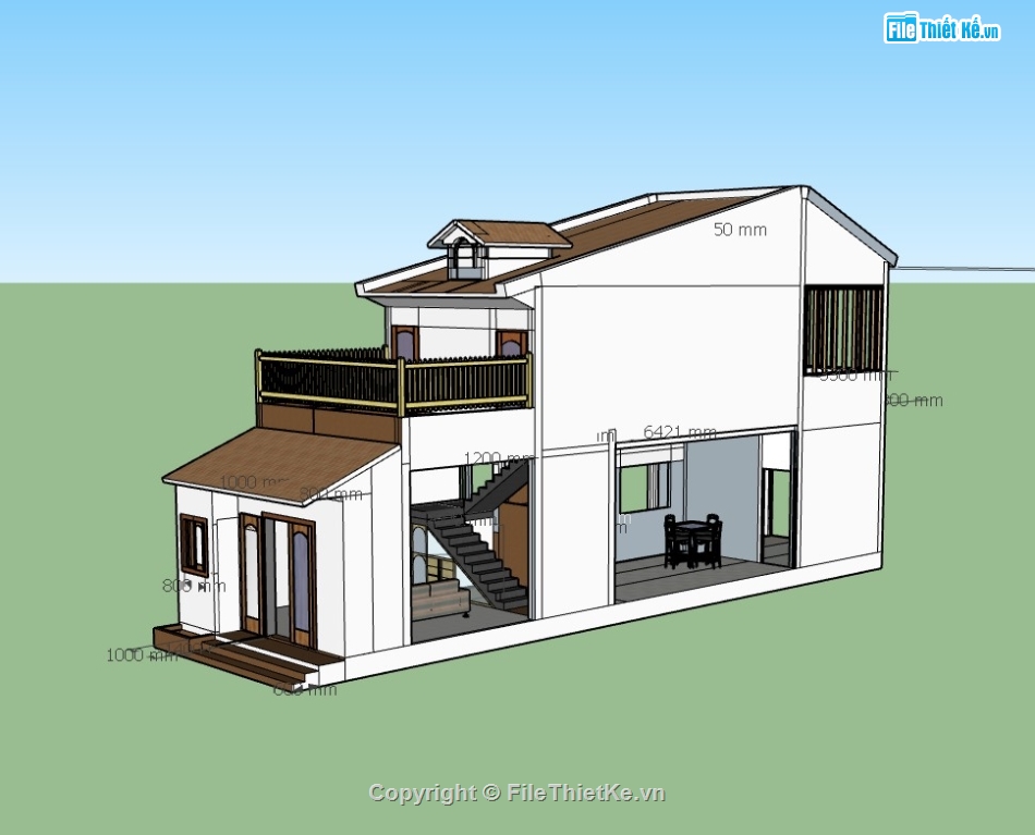 su nhà phố,sketchup nhà phố,su nhà phố 2 tầng,nhà phố 2 tầng