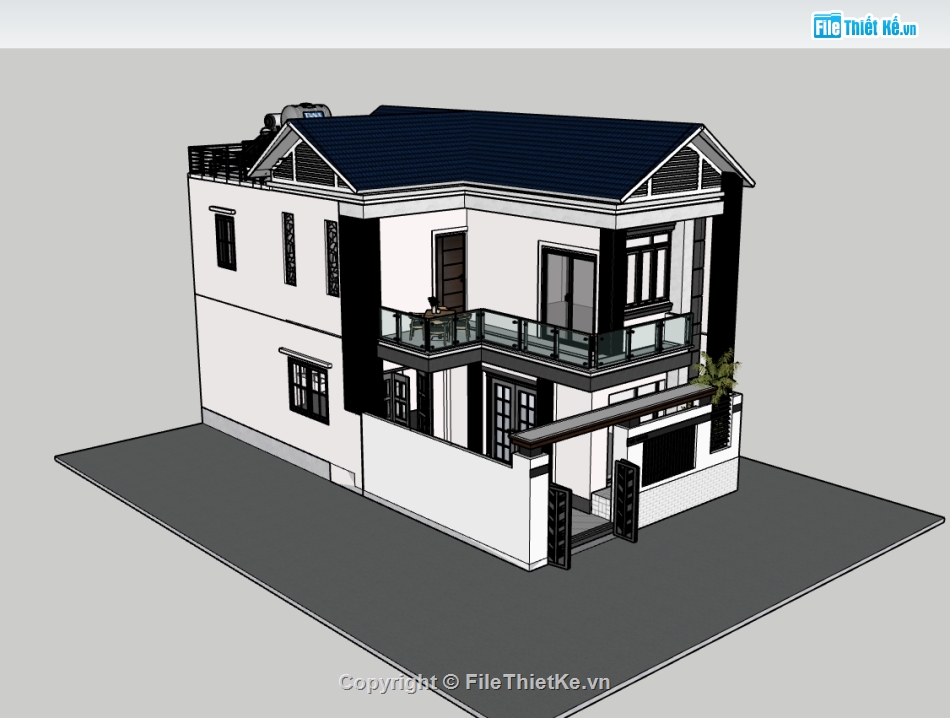 nhà phố 3 tầng,su nhà phố,sketchup nhà phố,su nhà phố 3 tầng