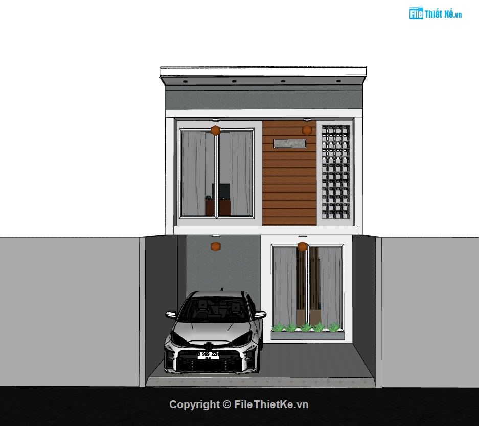 su nhà phố,sketchup nhà phố,nhà phố