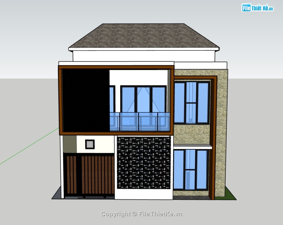 Mẫu nhà phố,su nhà phố,sketchup nhà phố,su nhà phố 2 tầng