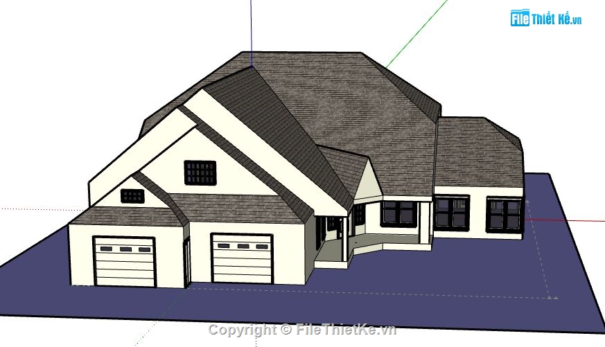 Biệt thự 1 tầng,model su biệt thự 1 tầng,biệt thự 1 tầng file su,sketchup biệt thự 1 tầng,biệt thự 1 tầng sketchup