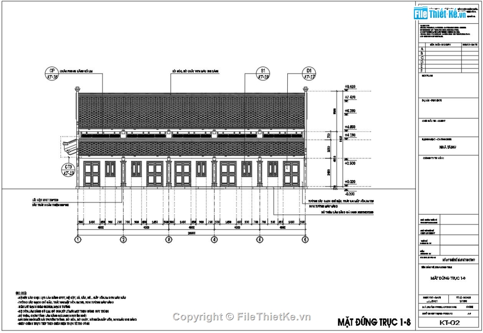 Nhà ở tăng ni,Nhà nghỉ phật tử,Nhà cổ 1 tầng giả 2 tầng,Thiết kế nhà cổ mái kép,File cad nhà ở sư thầy,Thiết kế nhà ở sư