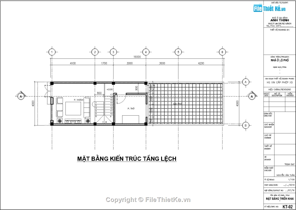 Nhà phố 1 tầng,Thiết kế nhà 1 tầng gác xép,File,Thiế kế 1 tầng gác lửng,Bản vẽ cấp phép nhà 4x16m,File Autocad thiết kế cấp phép nhà phố