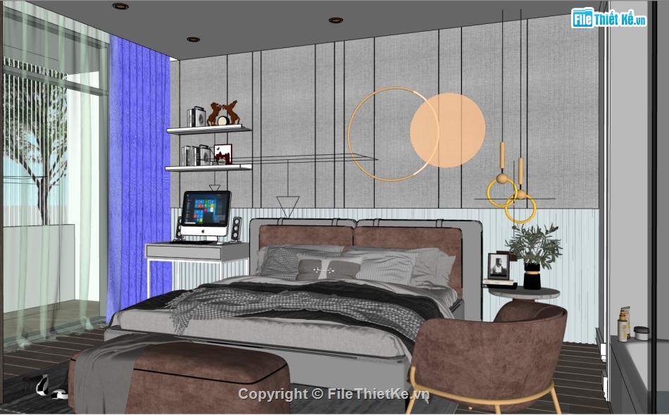 thiết kế nội thất phòng ngủ,mẫu sketchup nội thất phòng ngủ,model su phòng ngủ,nội thất phòng ngủ