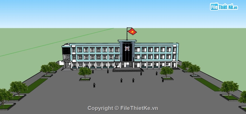 sketchup trường học,dựng 3d su trường học,file sketchup trường học