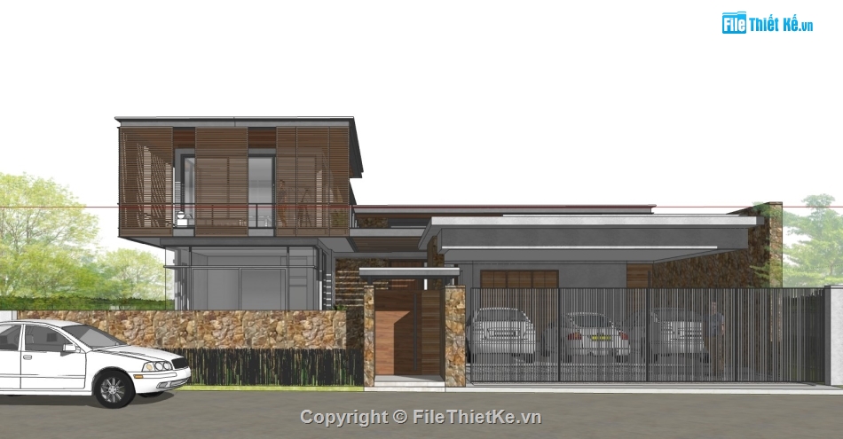 mẫu sketchup villa đẹp,sketchup vila,vila file su