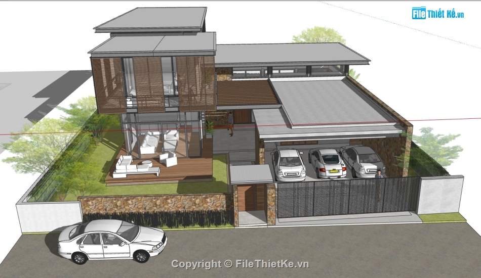 mẫu sketchup villa đẹp,sketchup vila,vila file su