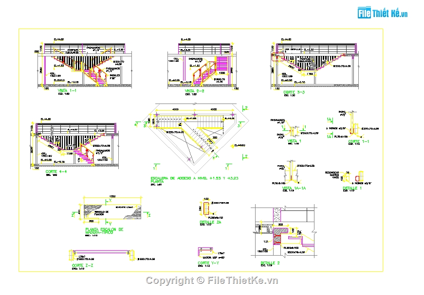 thiết kế chi tiết cầu thang,chi tiết cầu thang file cad,file autocad thiết kế cầu thang