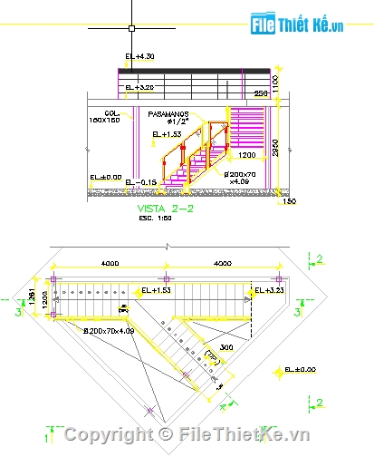 thiết kế chi tiết cầu thang,chi tiết cầu thang file cad,file autocad thiết kế cầu thang