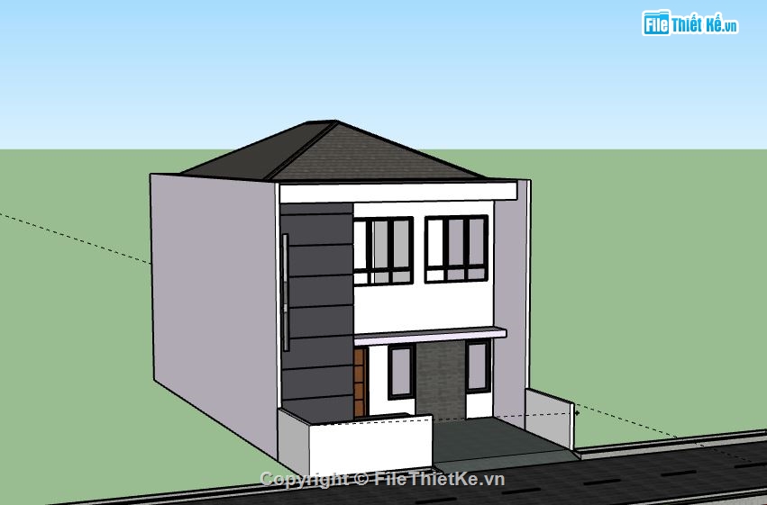 Biệt thự 2 tầng,Model su biệt thự 2 tầng,biệt thự 2 tầng file su