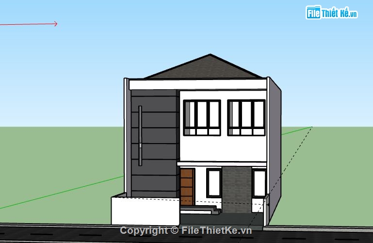 Biệt thự 2 tầng,Model su biệt thự 2 tầng,biệt thự 2 tầng file su