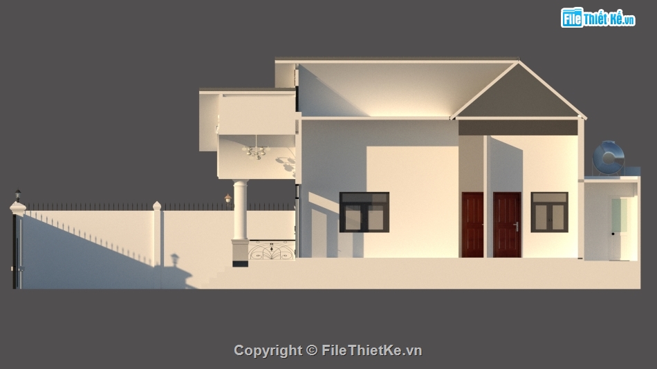 nhà cấp 4 chữ l,Nhà cấp 4 10x13m,cad nhà cấp 4,sketchup nhà cấp 4,bản vẽ nhà cấp 4,thiết kế nhà cấp 4