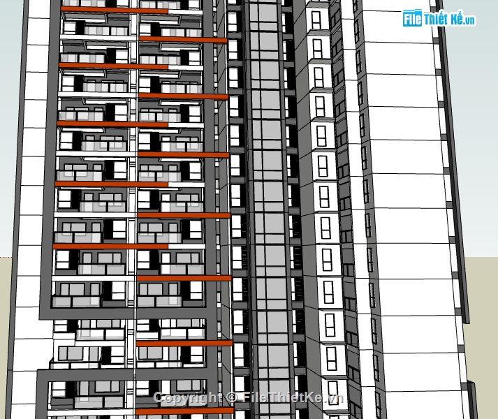 dựng 3d su chung cư cao tầng,file sketchup dựng mẫu chung cư,chung cư hiện đại dựng file su