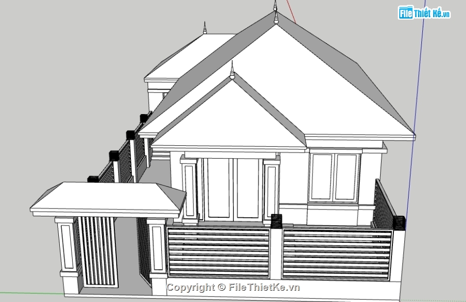 biệt thự 1 tầng,3d biệt thự 1 tầng,file 3d biệt thự 1 tầng,model biệt thự