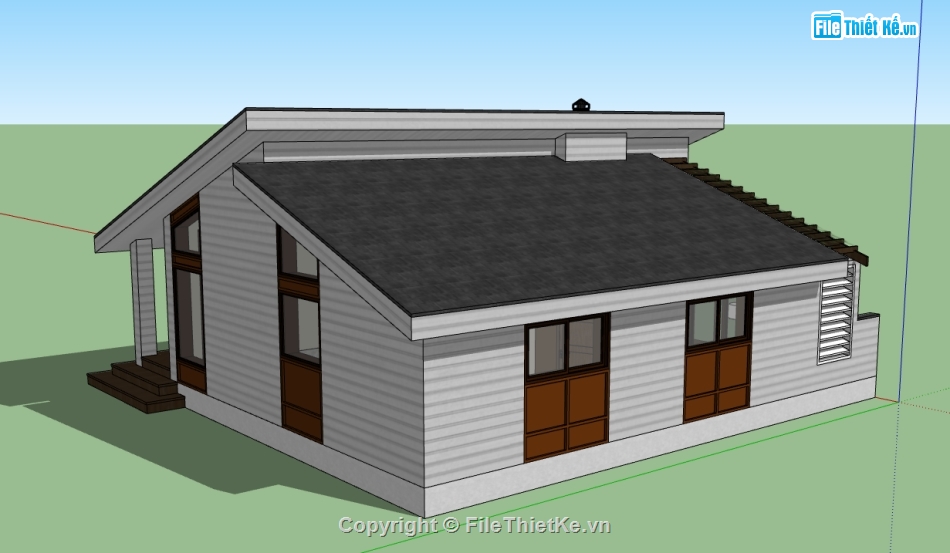 file su nhà 1 tầng,model su nhà 1 tầng,model sketchup nhà 1 tầng,file sketchup nhà 1 tầng