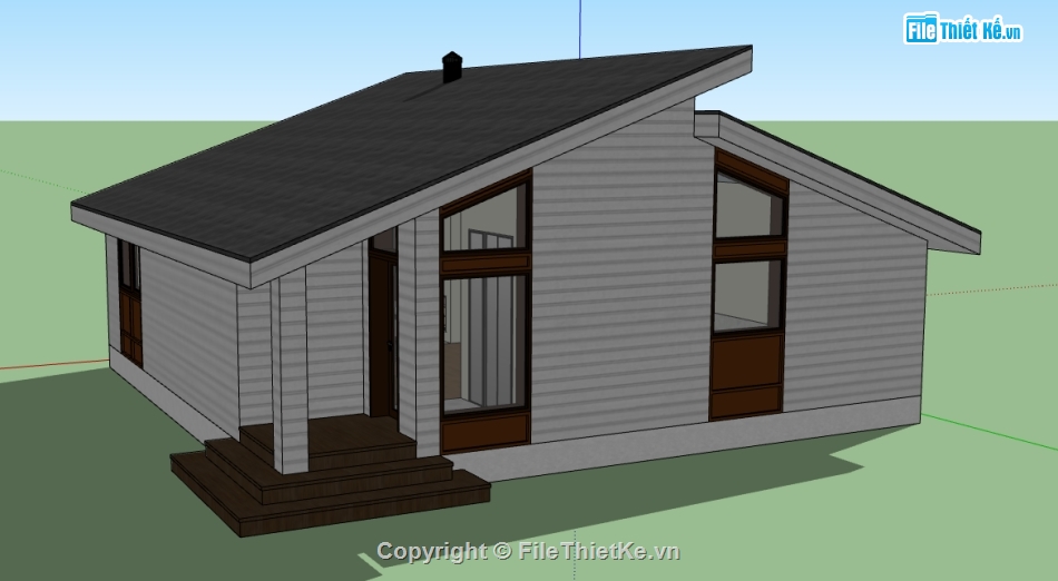 file su nhà 1 tầng,model su nhà 1 tầng,model sketchup nhà 1 tầng,file sketchup nhà 1 tầng