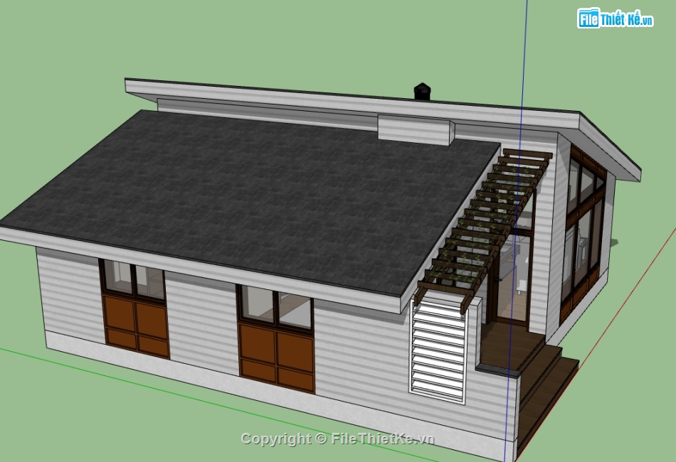 file su nhà 1 tầng,model su nhà 1 tầng,model sketchup nhà 1 tầng,file sketchup nhà 1 tầng