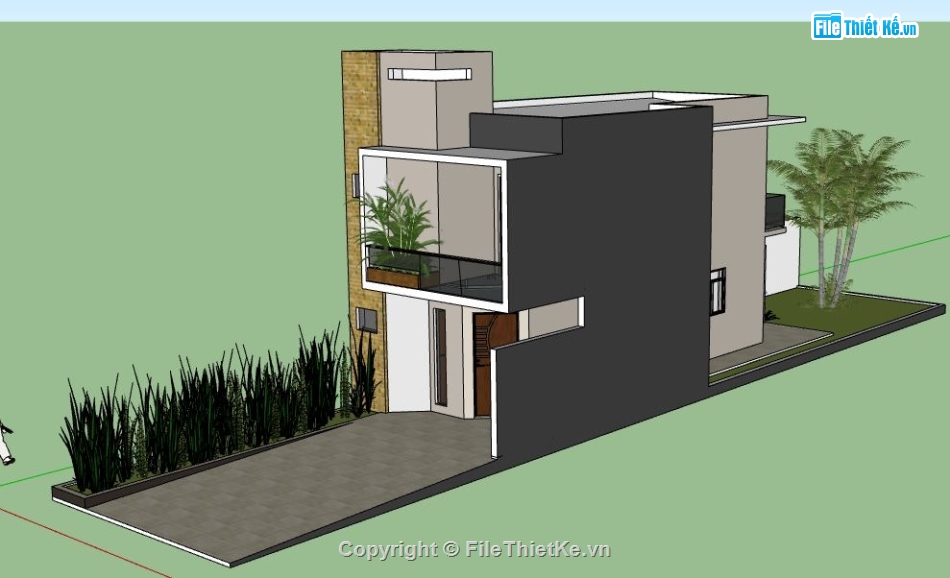 Nhà phố 2 tầng,file sketchup nhà phố 2 tầng,nhà phố 2 tầng file su,sketchup nhà phố 2 tầng