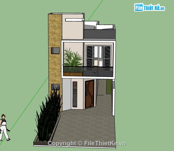 Nhà phố 2 tầng,file sketchup nhà phố 2 tầng,nhà phố 2 tầng file su,sketchup nhà phố 2 tầng