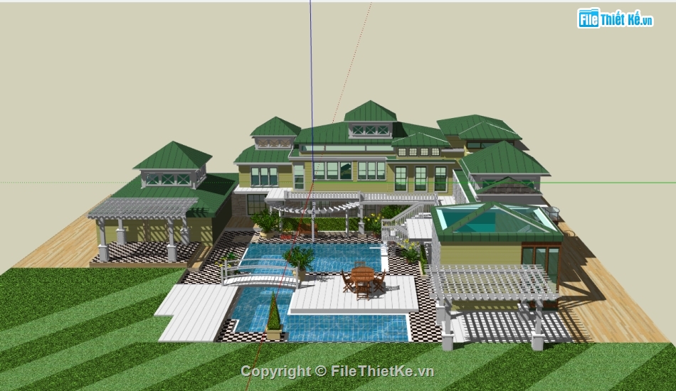 file sketchup nghỉ dưỡng,model su nghỉ dưỡng,model 3d nghỉ dưỡng,file su nghỉ dưỡng