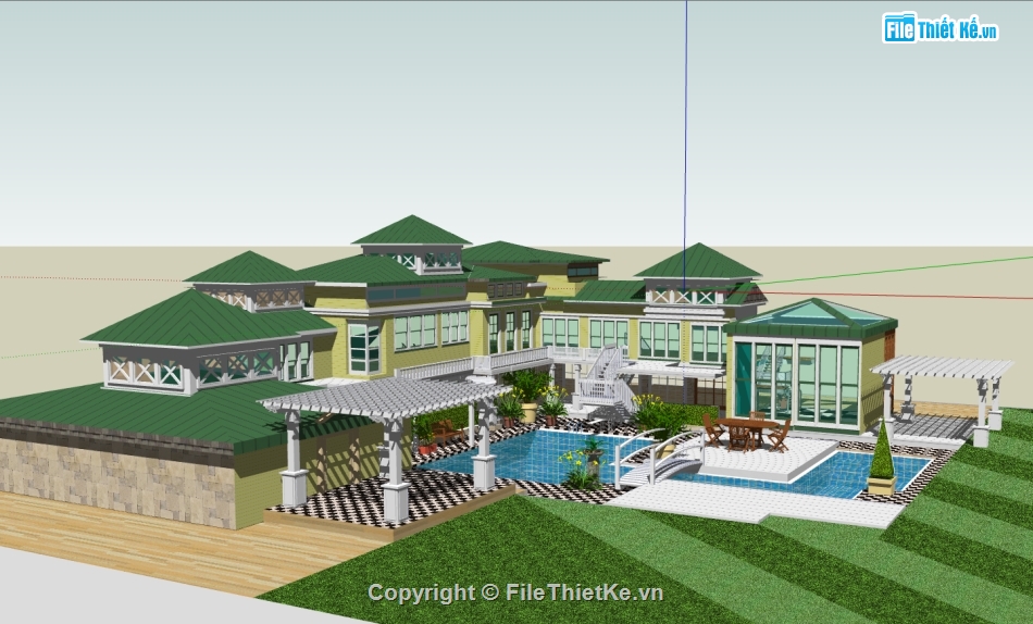 file sketchup nghỉ dưỡng,model su nghỉ dưỡng,model 3d nghỉ dưỡng,file su nghỉ dưỡng