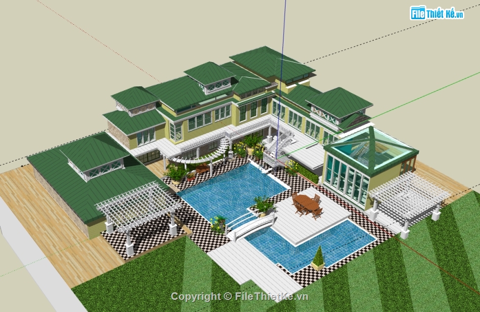 file sketchup nghỉ dưỡng,model su nghỉ dưỡng,model 3d nghỉ dưỡng,file su nghỉ dưỡng