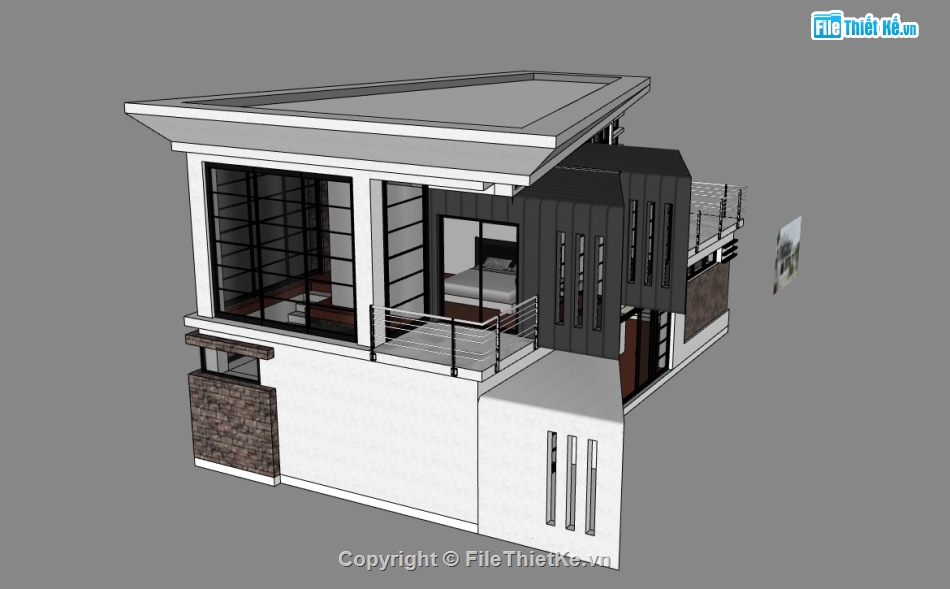 nhà phố 2 tầng file su,model su nhà phố 2 tầng,model sketchup nhà phố 2 tầng,file sketchup nhà phố 2 tầng