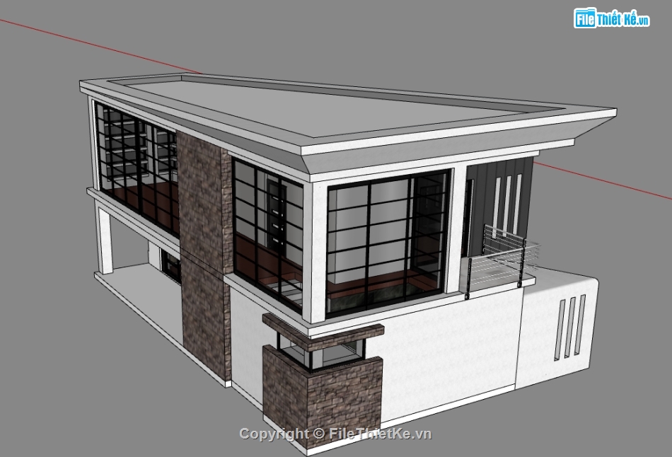 nhà phố 2 tầng file su,model su nhà phố 2 tầng,model sketchup nhà phố 2 tầng,file sketchup nhà phố 2 tầng