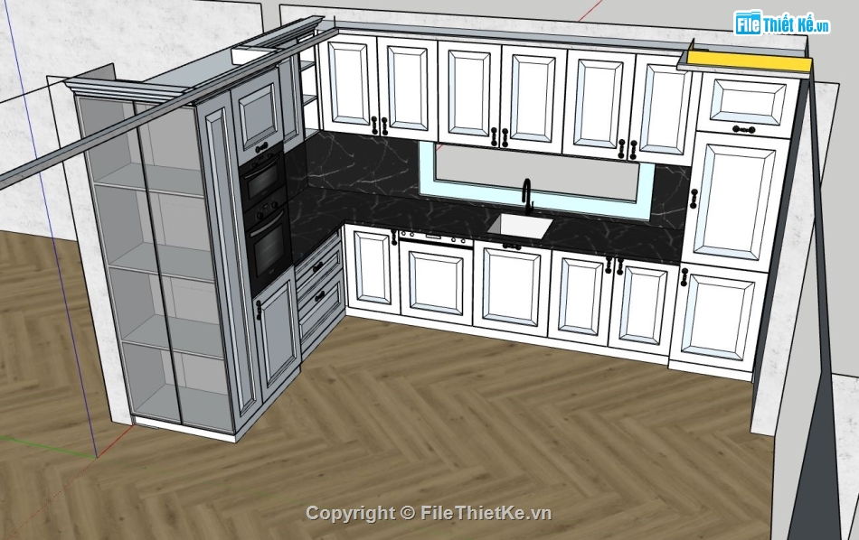 nội thất phòng bếp,Model nội thất hiện đại,sketchup nội thất phòng bếp