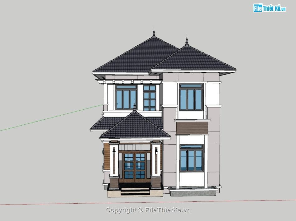 biệt thự 2 tầng,biệt thự,model biệt thự