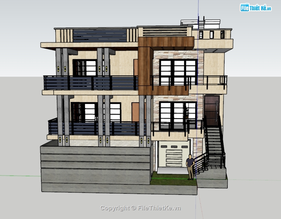 biệt thự,biệt thự 3 tầng,model biệt thự 3 tầng