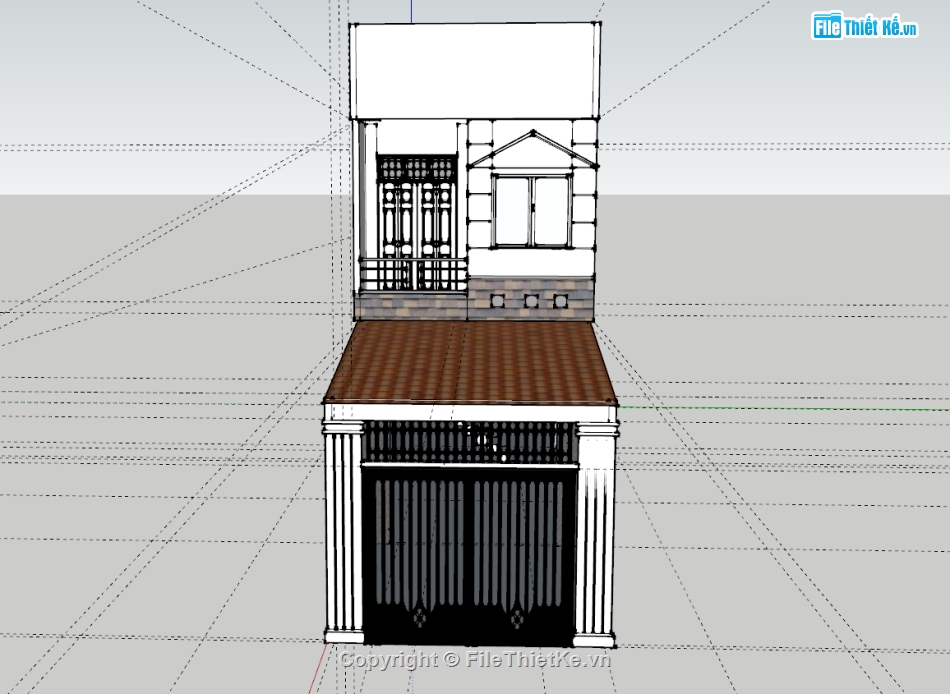 nhà phố,nhà 2 tầng,model nhà 2 tầng