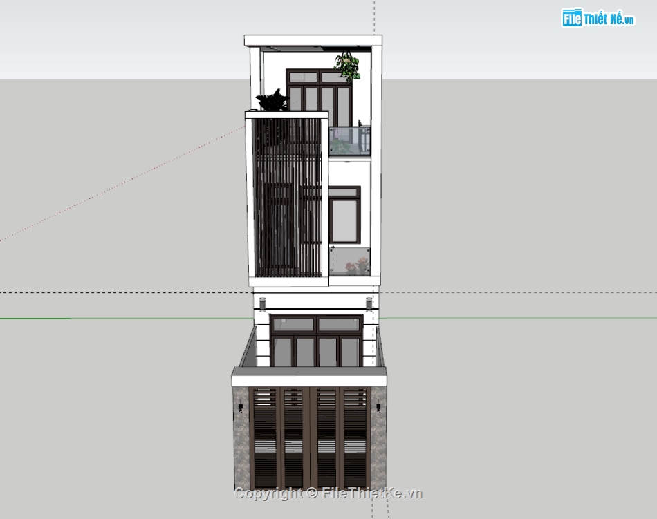 nhà phố,nhà phố 3 tầng,model nhà phố