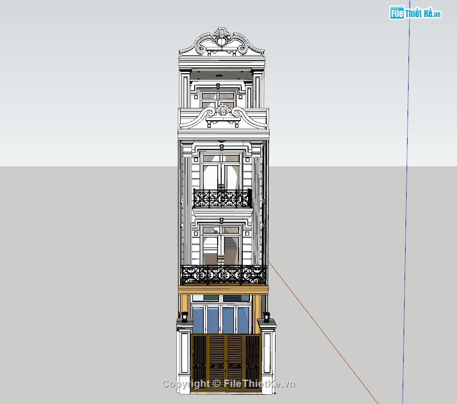 nhà phố,nhà phố 4 tầng,model nhà phố