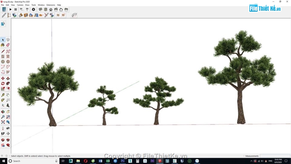 Model sketchup 2019 dựng tiểu cajrh,sketchup mẫu tiểu cảnh,thiết kế cây tùng su,vật dụng tiểu cảnh sketchup