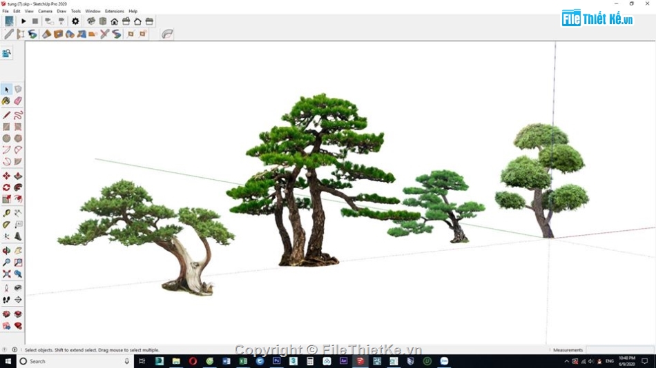 Model sketchup 2019 dựng tiểu cajrh,sketchup mẫu tiểu cảnh,thiết kế cây tùng su,vật dụng tiểu cảnh sketchup