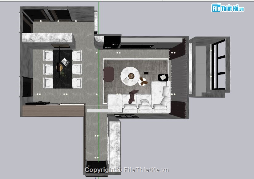 Sketchup bếp,nội thất phòng khách,file sketchup phòng khách,file su phòng khách,File sketchup Khách bếp