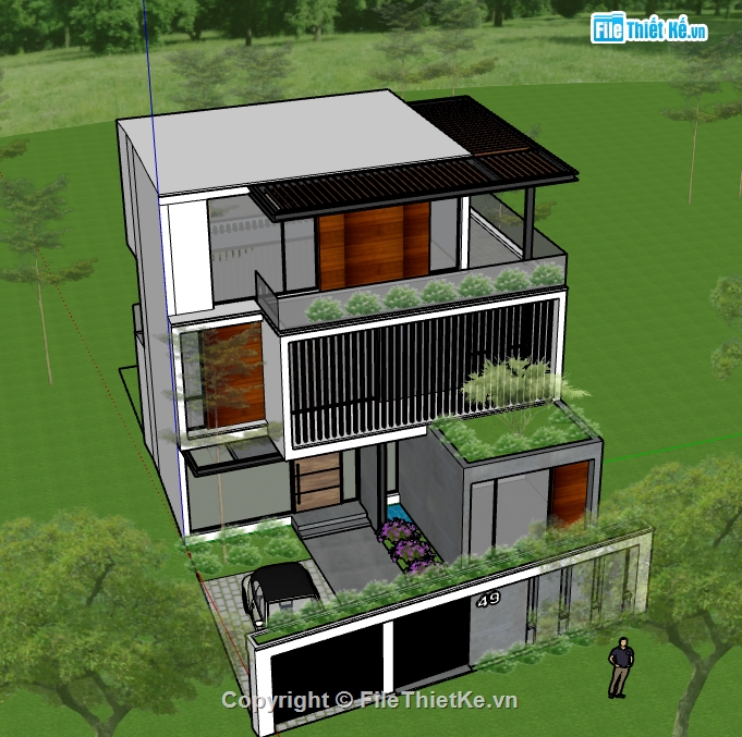 biệt thự 2 tầng file sketchup,biệt thự 2 tầng file su,biệt thự 2 tầng sketchup,file su biệt thự 2 tầng