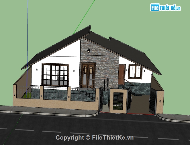 file su nhà phố 1 tầng,model su nhà phố 1 tầng,model sketchup nhà phố 1 tầng,nhà phố 1 tầng