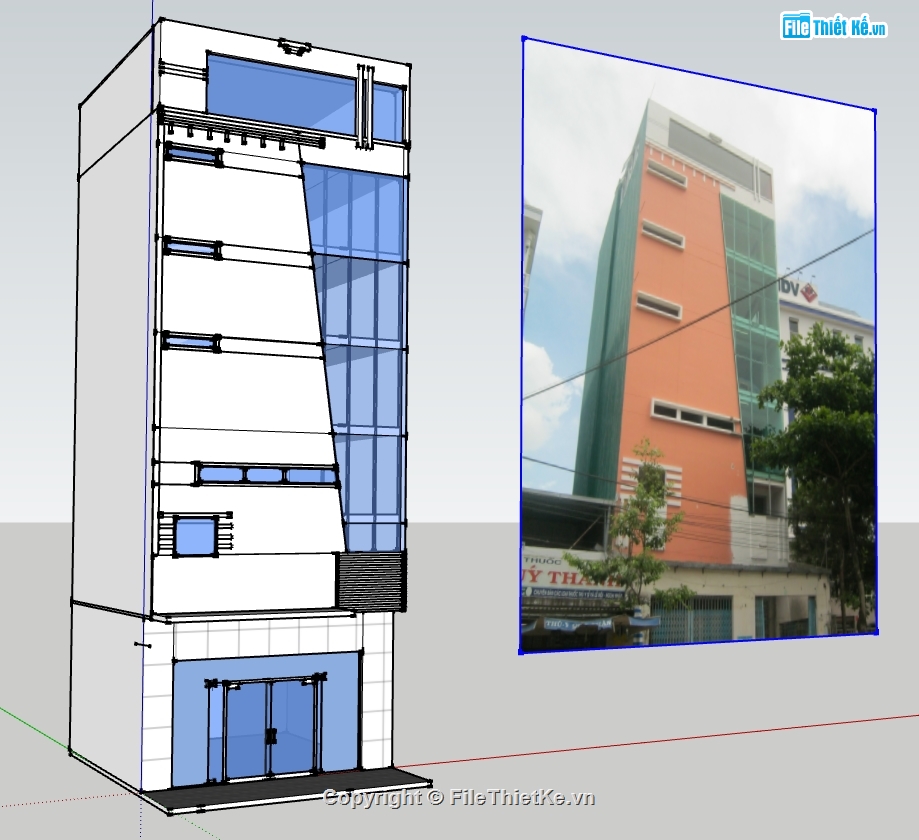 phòngkhám 3d,3d phòng khám da liễu pleiku,Model 3d tòa nhà,file sketchup phòng khám da liễu pleiku,model su phòng khám da liễu pleiku