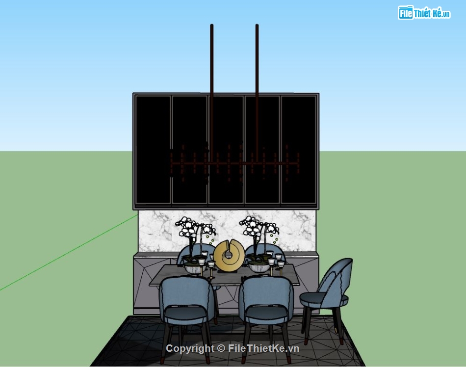 bàn ăn 3d,sketchup bàn ăn,bàn ăn 3d đẹp