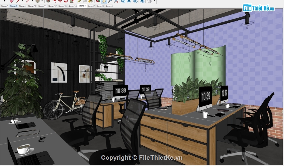 Model sketchup văn phòng làm việc,Sketchup văn phòng làm việc,Sketchup nội thất phòng làm việc,Sketchup văn phòng công ty,Sketchup văn phòng,Model 3D nội thất văn phòng