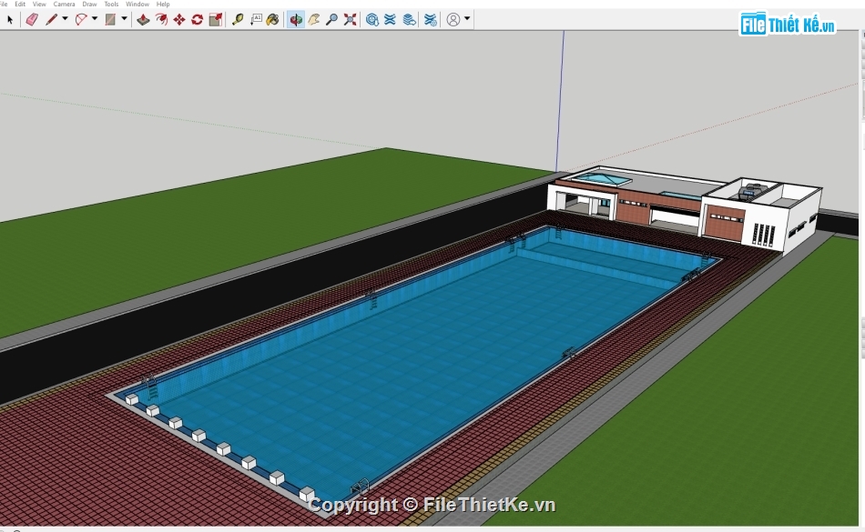 file su bể bơi,model su bể bơi,sketchup bể bơi,bản vẽ bể bơi