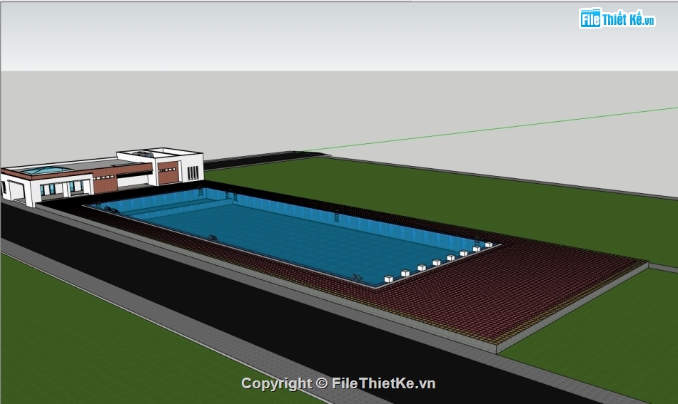 file su bể bơi,model su bể bơi,sketchup bể bơi,bản vẽ bể bơi