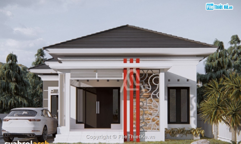 biệt thự 1 tầng,biệt thự sketchup,sketchup biệt thự,sketchup biệt thự 1 tầng