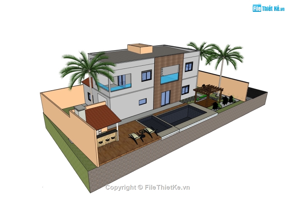 biệt thự sketchup,sketchup biệt thự,Model sketchup biệt thự,su biệt thự,sketchup biệt thự 2 tầng