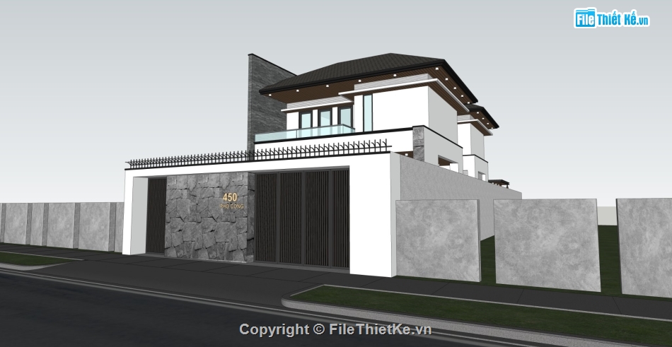 biệt thự sketchup,su biệt thự 2 tầng,biệt thự 2 tầng,file su biệt thự 2 tầng,3d su biệt thự 2 tầng