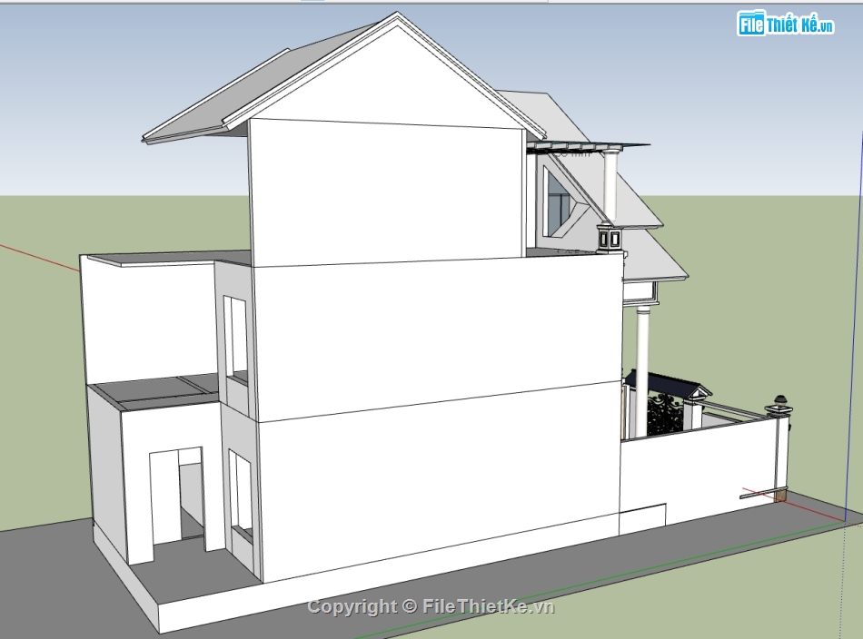 biệt thự 3 tầng file su,file su biệt thự 3 tầng,model su biệt thự 3 tầng,model sketchup biệt thự 3 tầng